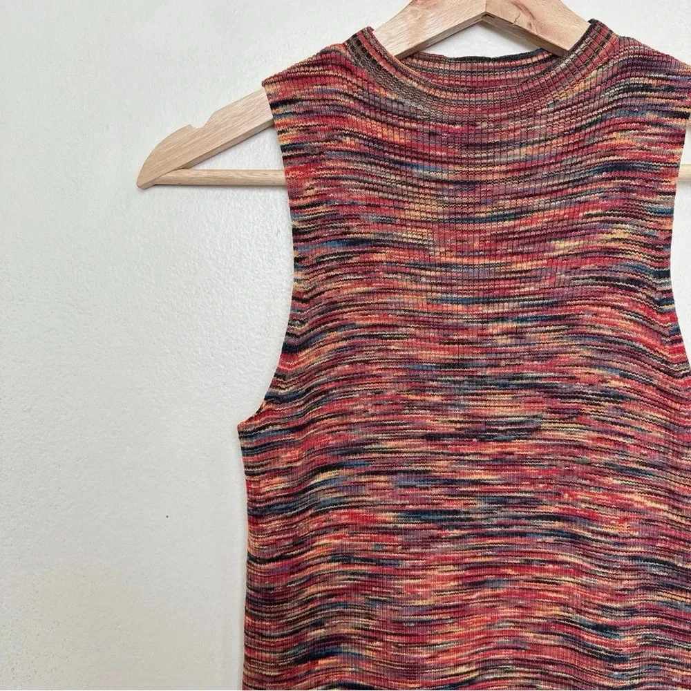 Anthropologie Womens Xsmall Tami Mock Neck Tunic Space Dye Slit Hem Knit Top